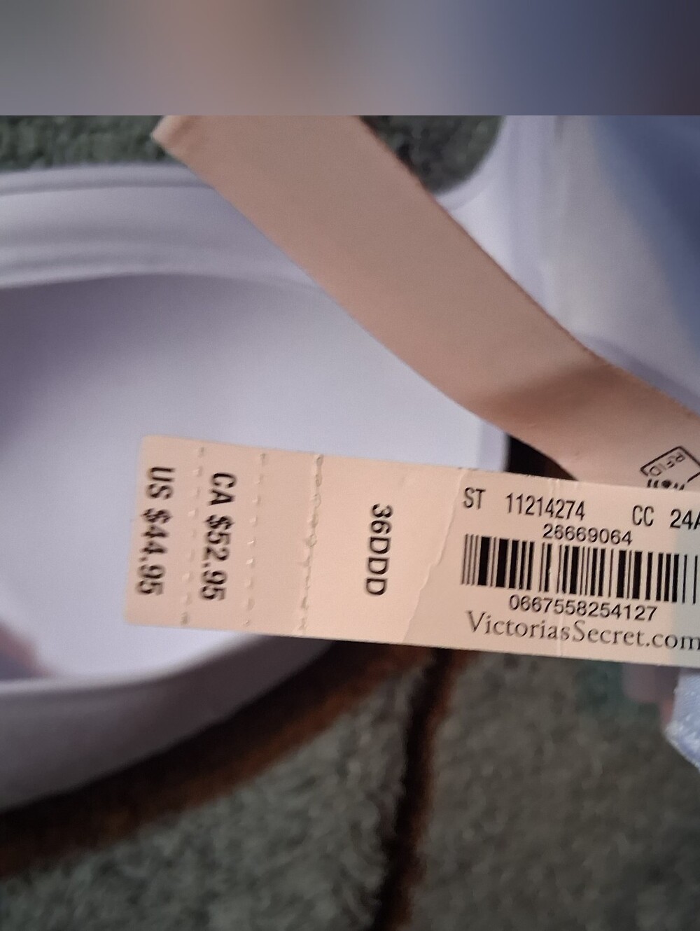 Victoria's Secret Strapless Molded Bra 36DDD Light Lavender NWT - Picture 3 of 5